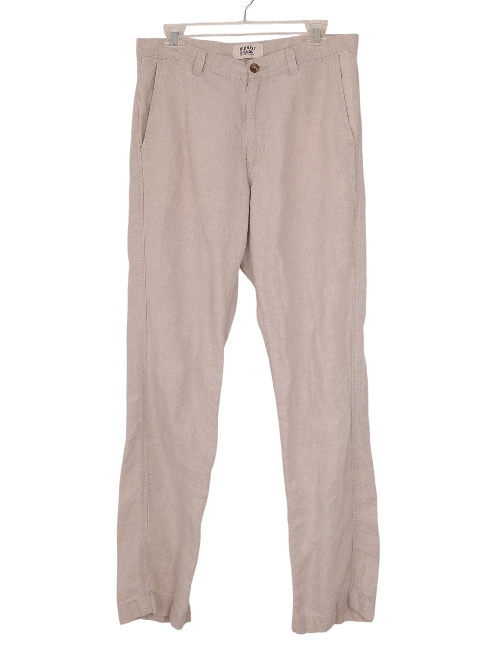 Old Navy 100% linen chino pants summer beach coastal vacation breathable beige